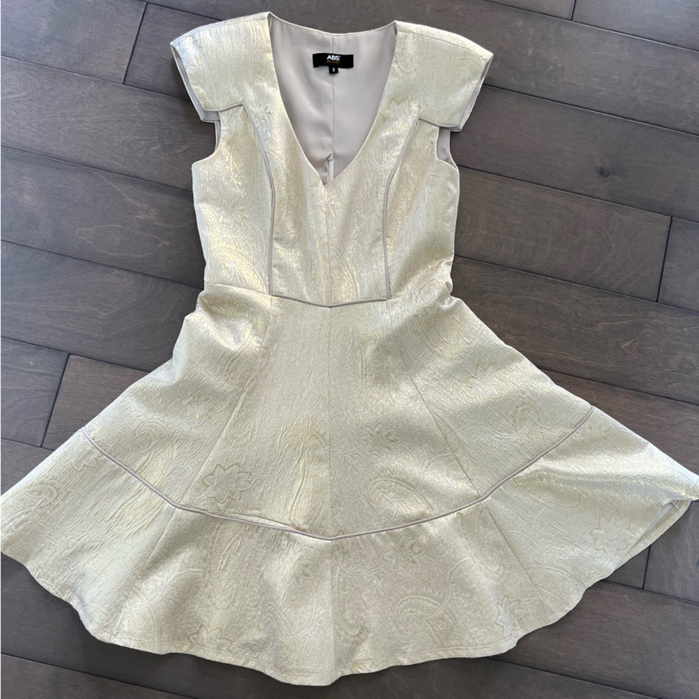 ABS Gold Jacquard Dress size 2